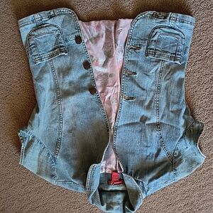 Forever 21 Light Blue Denim Vest